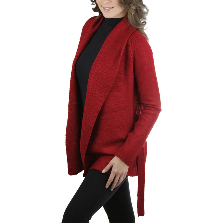 Women's Long Sleeve Knit Acrylic Open Cardigan