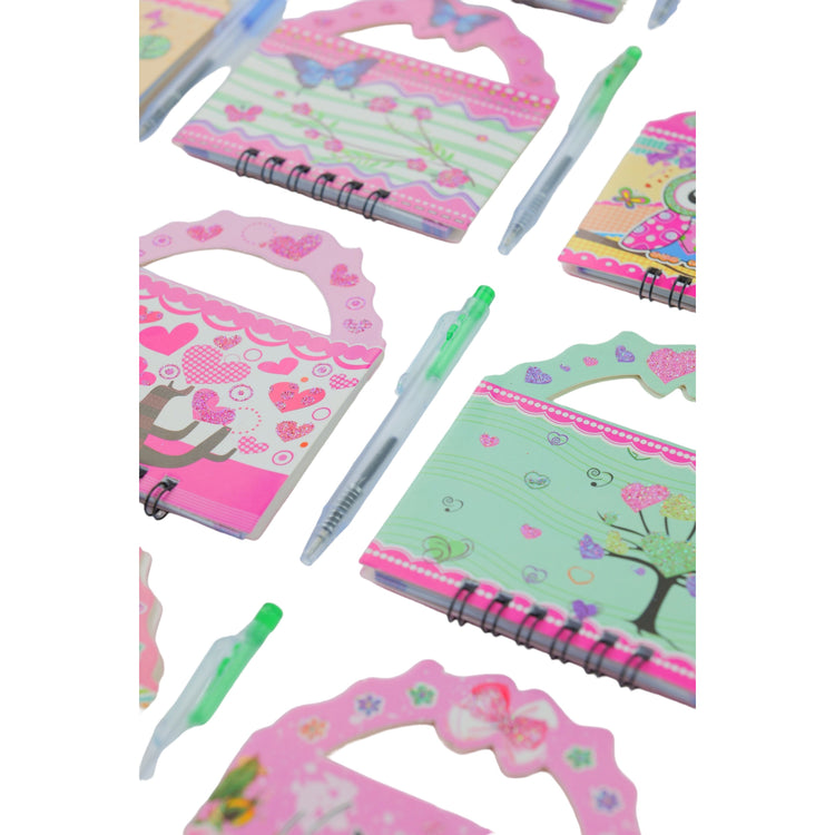 Kid's Set of Mini Cute and Colorful Print Designed Cover Spiral Notebooks, Memopads, and Diaries for Party Favors, Gift Bags Stuffers, and Motivational Prizes