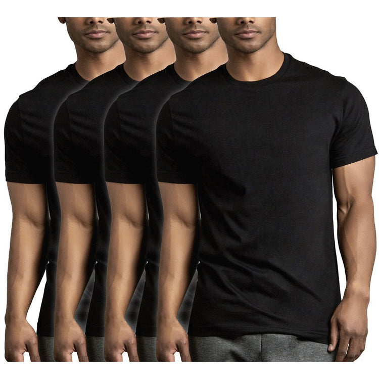 Men's Pack of 100% Cotton Short Sleeve Crew Neck Tees