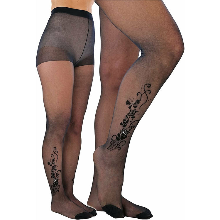 Womens Pack of 6 Patterned Ankle Full Length Pantyhose