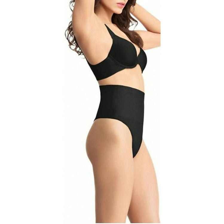 ToBeInStyle Women's 2 Pairs of High-Waisted Nylon Control Slimming Thong Shaper