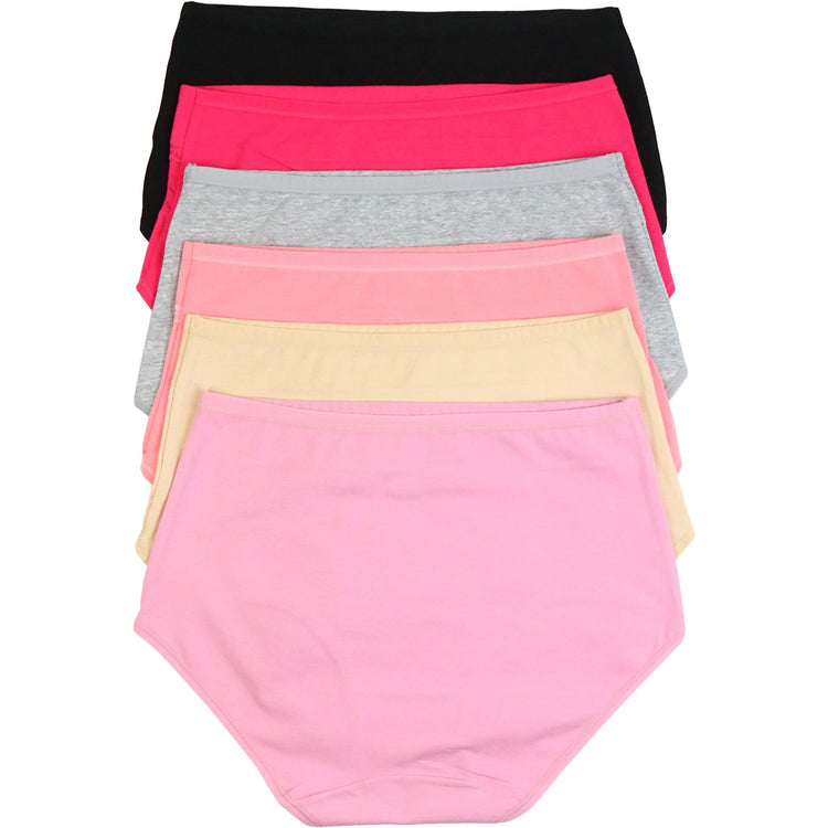 Women's 6 Pack Full Coverage High Waisted Brief Panties