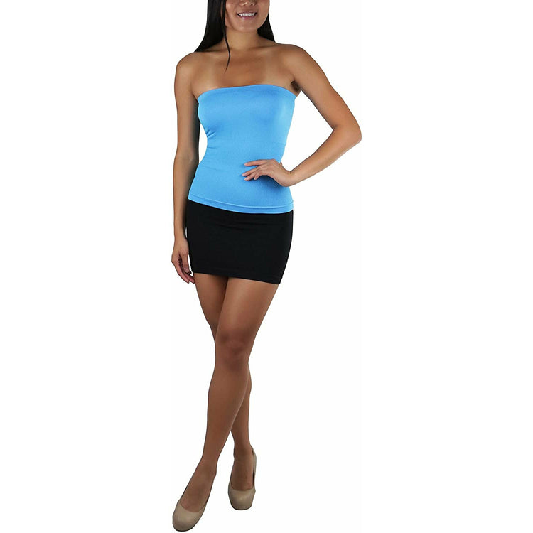 ToBeInStyle Seamless Full Length Layering Tube Top with Built In Shelf Bra