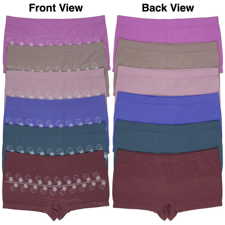 Women's Pack of 6 One Size Boyshorts Panties