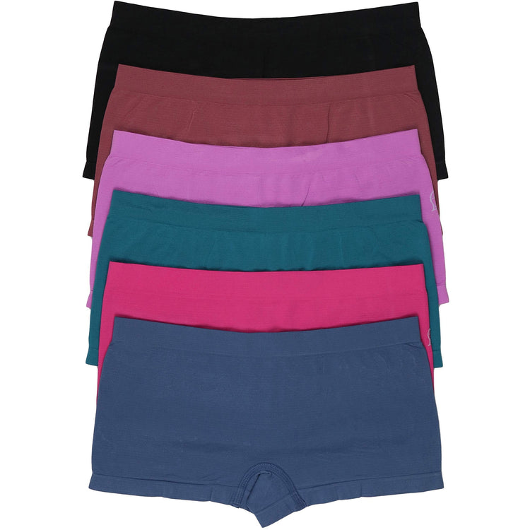 Women's Pack of 6 One Size Boyshorts Panties