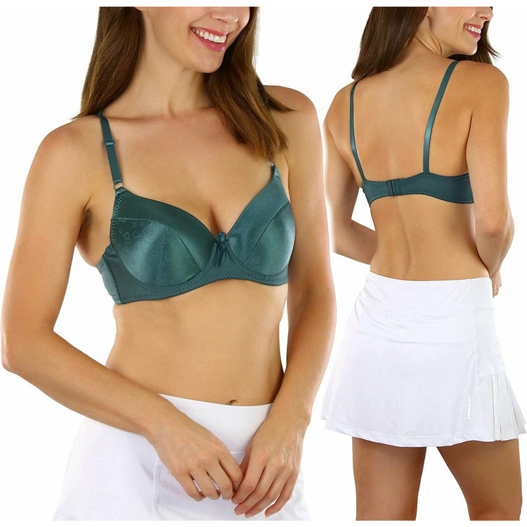  ToBeInStyle Womens Pack Of 6 Smooth Classic Lightly Padded  Wide Wing Bras w/Underwire & Adjustable Straps