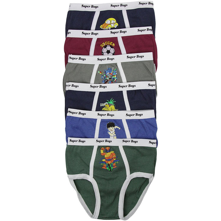Boy's Pack of 6 Cool Graphic Briefs
