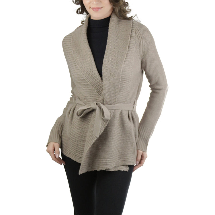 Women's Long Sleeve Knit Acrylic Open Cardigan