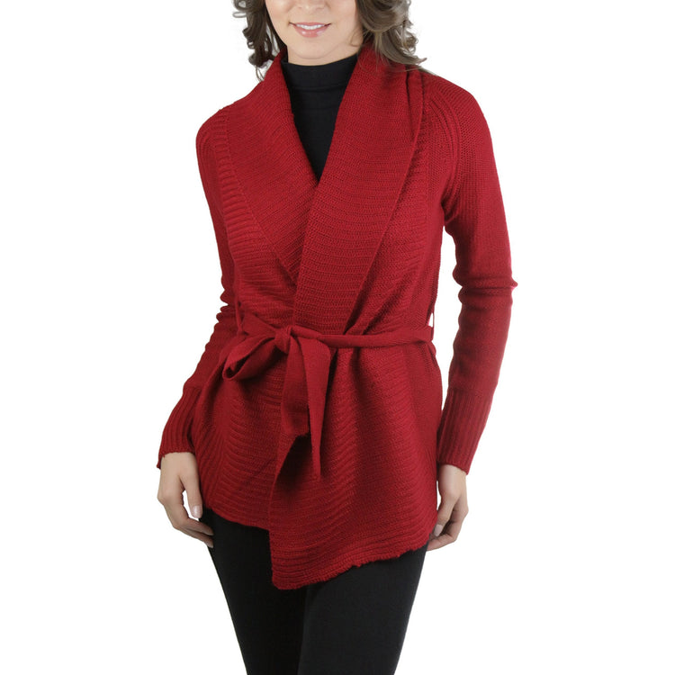 Women's Long Sleeve Knit Acrylic Open Cardigan