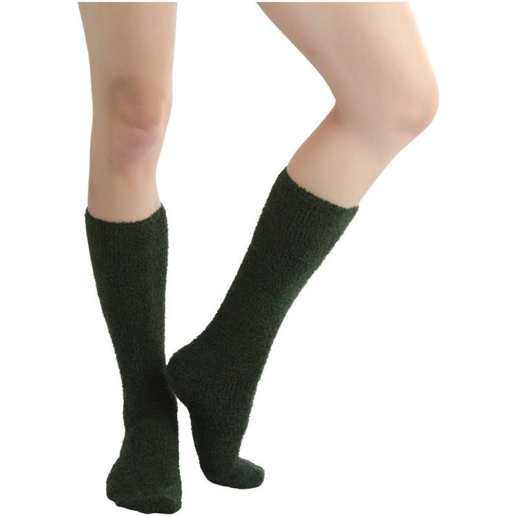 ToBeInStyle Women's Pack of 6 Soft & Cozy Fuzzy Fleece Plush Knee High Socks