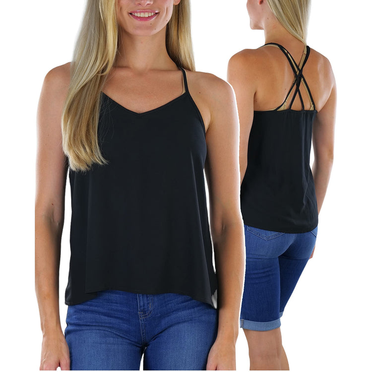 Women's Strappy Back V-Neck Camisole Top