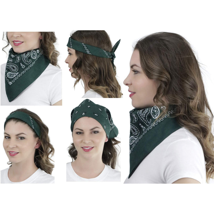 Unisex Pack of 6 Classic Cotton Graphic Bandanas