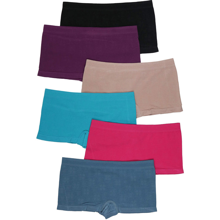 Women's Pack of 6 One Size Boyshorts Panties