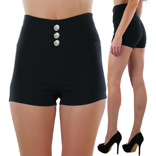 Women's High Waist Three Button Shorts