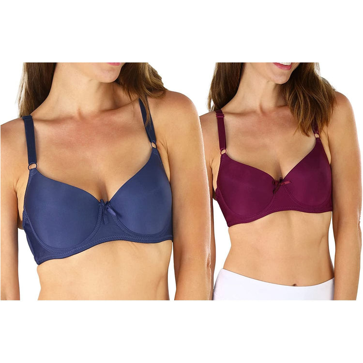 ToBeInStyle Women's Pack of 6 Smooth Peaches and Cream Deep Colored Bras