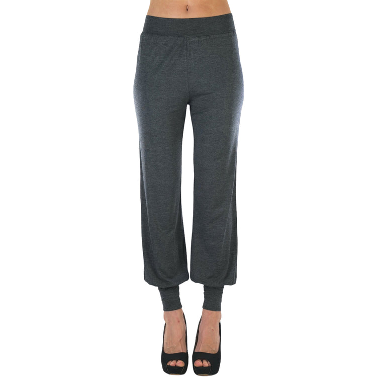 Women's Stretchy Seamless Harem Pants with Cuffed Ankles