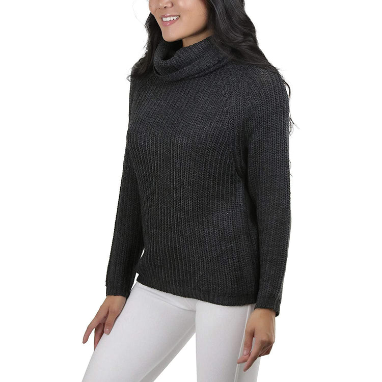 ToBeInStyle Women's Classic Knit Fold Over Turtleneck Pullover