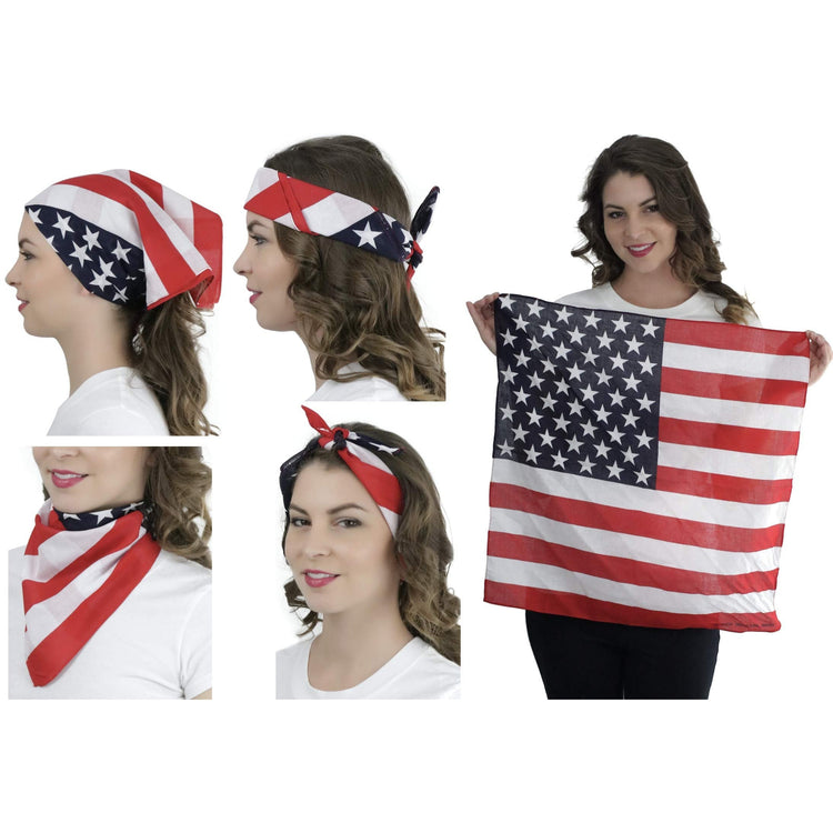 Unisex Pack of 6 Classic Cotton Graphic Bandanas