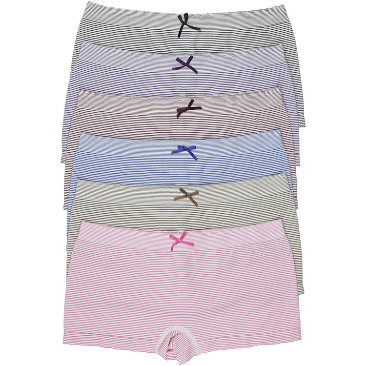 Women's Pack of 6 One Size Boyshorts Panties