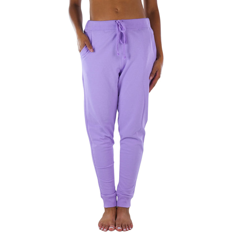 Women's Solid Print French Terry Jogger Pants