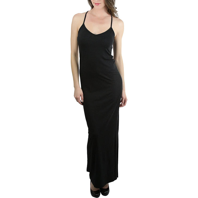 ToBeInStyle Women's Thin Strap Racerback V-Neck Maxi Dress