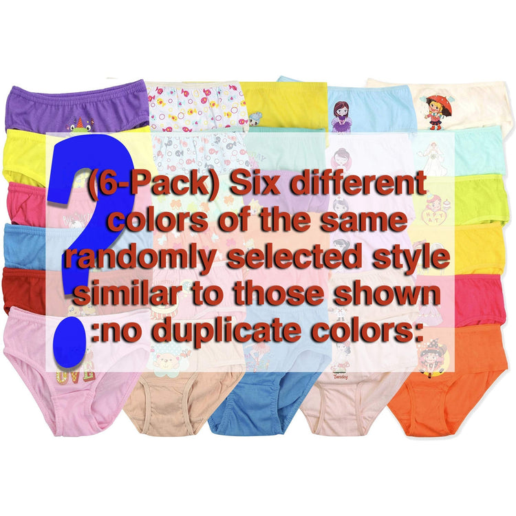 Girls' Pack of 6 Mystery Cotton Bikini Panties