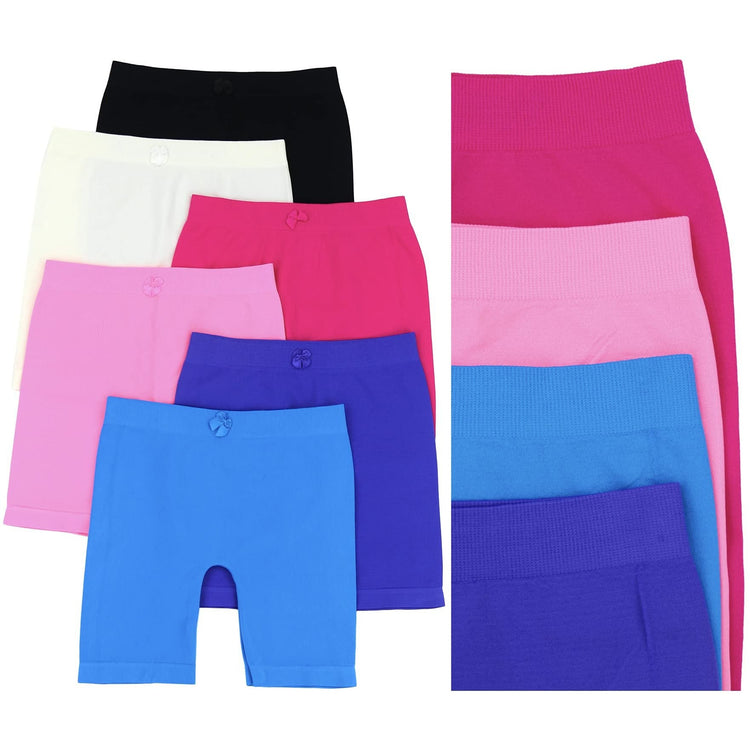 Girl's Pack of 6 Long Boyshorts