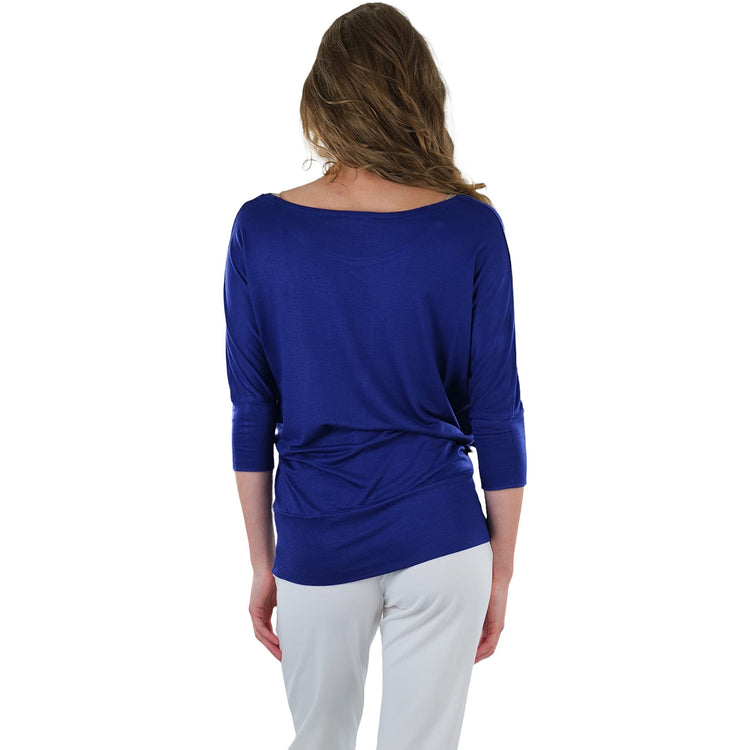 Women's Boat Neck Dolman Style Blouse