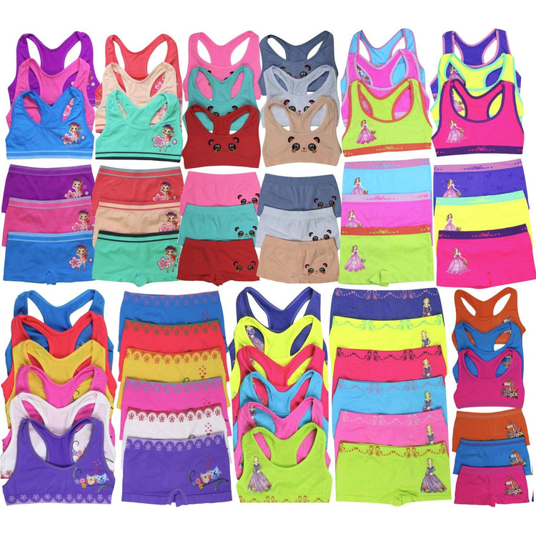 Girls' Pack of 6 Mystery Racerback or Cami Top and Bottom Sets (12 Pieces)