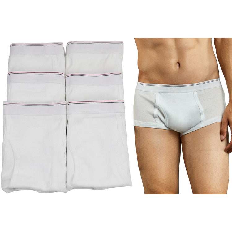 Men's Pack of 6 Classic White Brief Fit Underwear