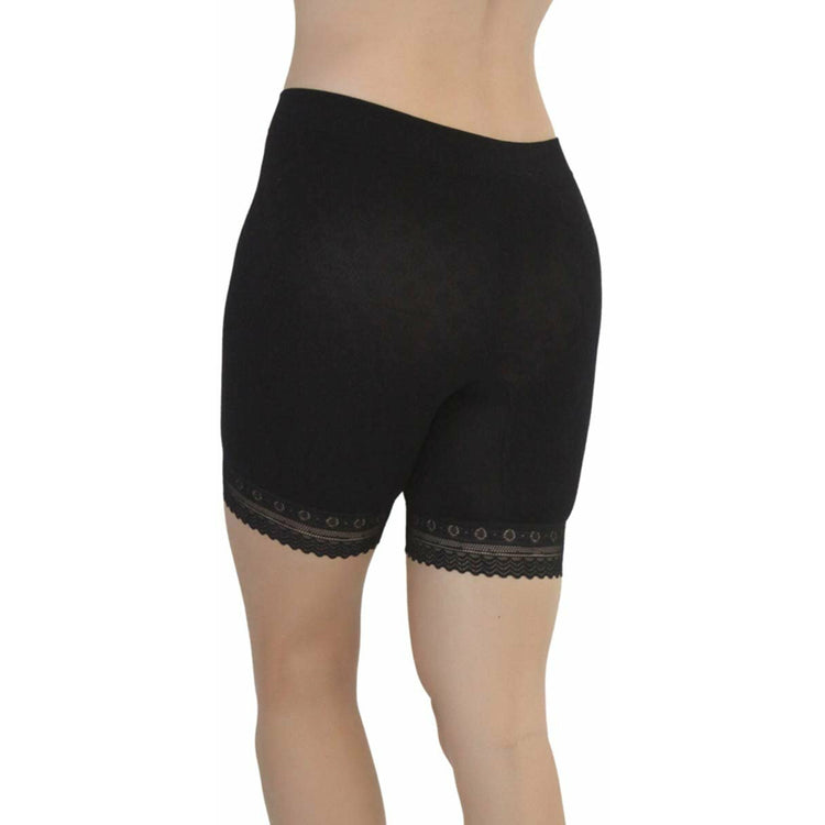 Women's Pack of 6 Seamless Lace-Trim Layering Control Mini Basic Assortment Shorts