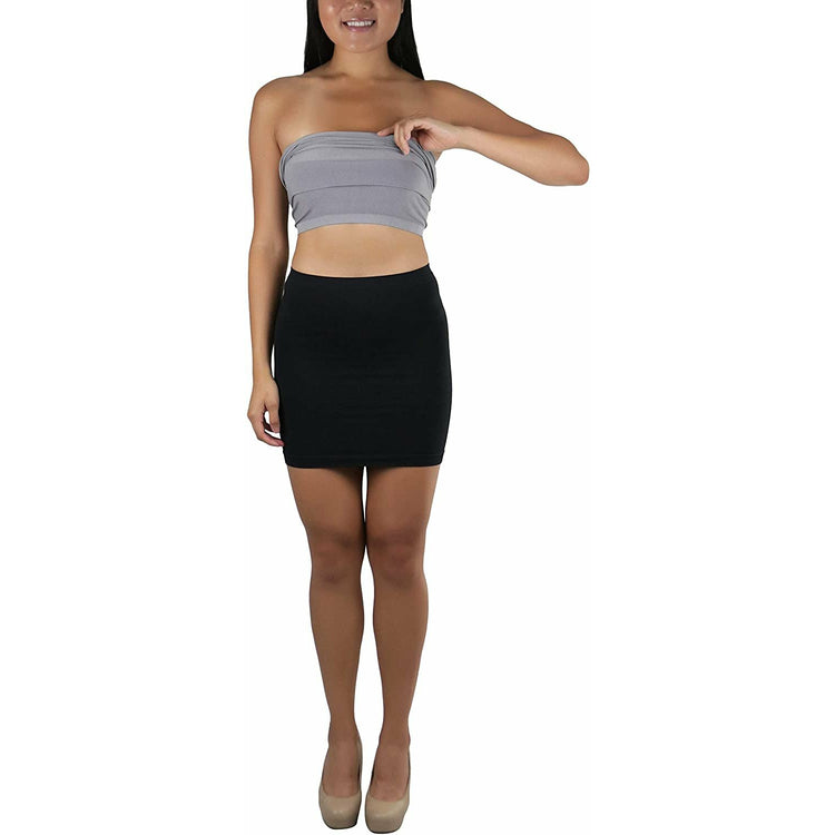 ToBeInStyle Seamless Full Length Layering Tube Top with Built In Shelf Bra