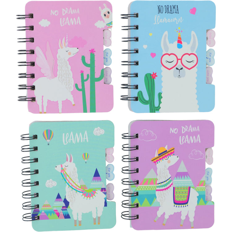 Kid's Set of Mini Cute and Colorful Print Designed Cover Spiral Notebooks, Memopads, and Diaries for Party Favors, Gift Bags Stuffers, and Motivational Prizes