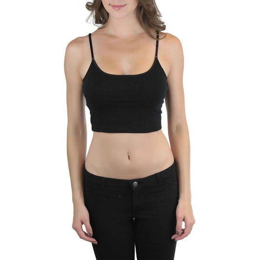 Women's Adjustable Built in Bra Crop Spaghetti Tank