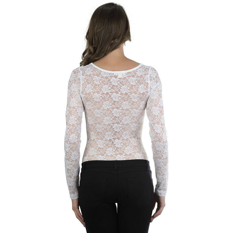 Women's All Lace Long Sleeve Body Suit