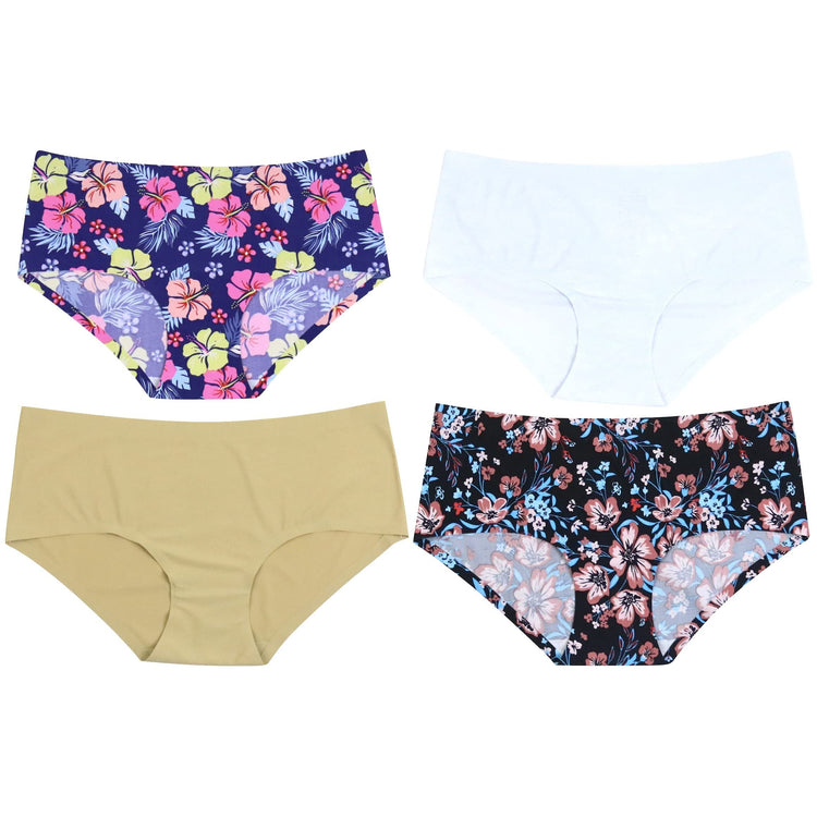 Women’s Pack of 6 Comfortable No Panty Line Laser Cut Bikini Hipster Panties