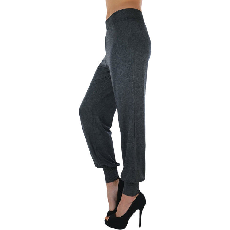 Women's Stretchy Seamless Harem Pants with Cuffed Ankles