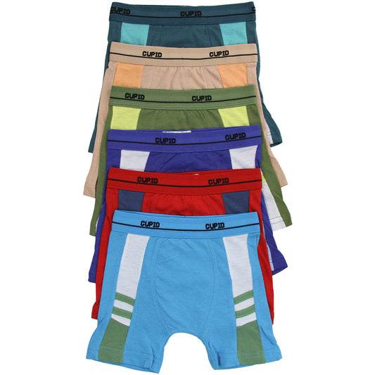 Boys' Pack of 6 Classic Assorted Cotton Boxer Briefs
