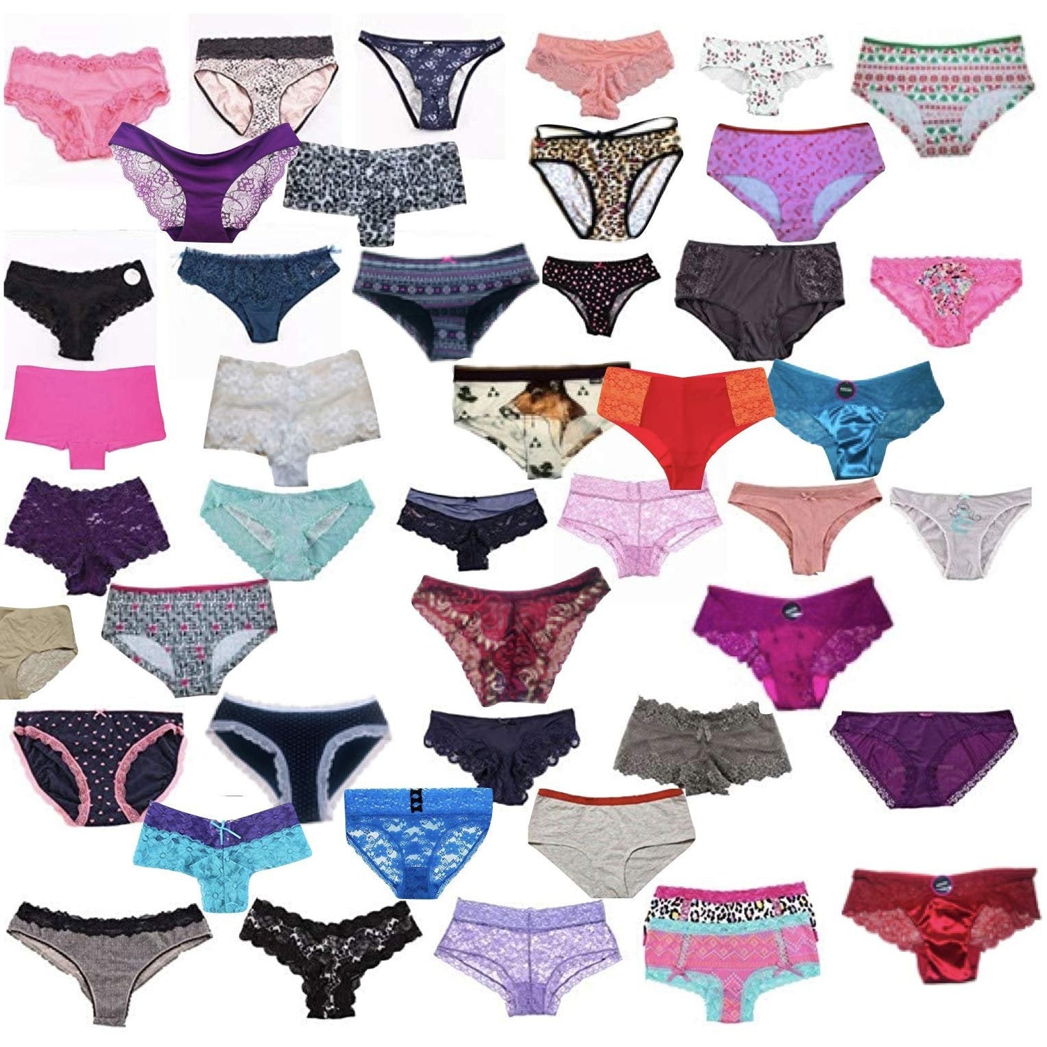 Women's Pack of 6 or 12 Mystery Panties - Bikinis, Briefs, or
