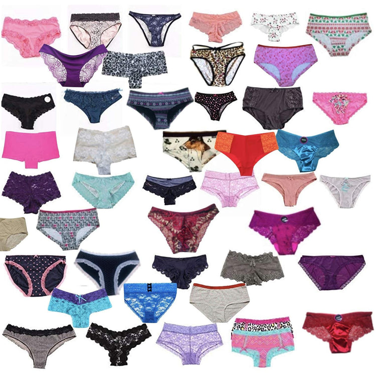 Women's Pack of 6 or 12 Mystery Panties - Bikinis, Briefs, or Thongs