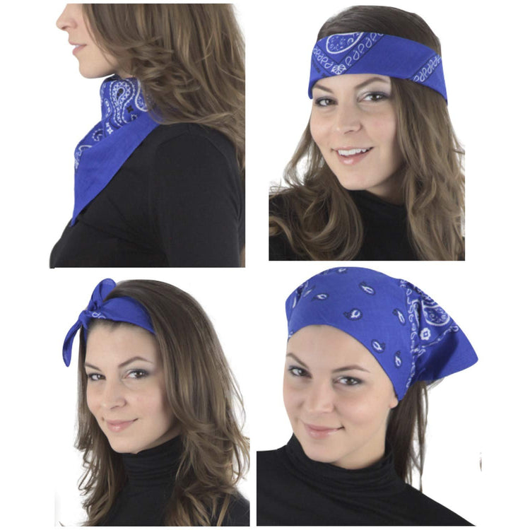 Unisex Pack of 6 Classic Cotton Graphic Bandanas