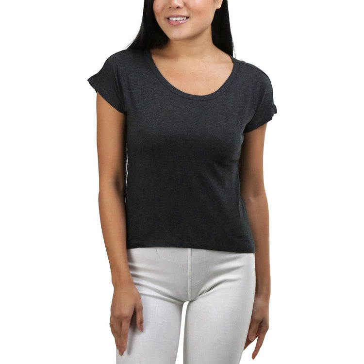 Women's Sheer Asymmetric Scoopneck T-Shirt