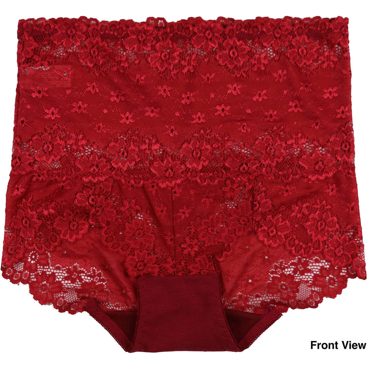 Women's 6 Pack Dressed with Elegant Lace High Brief Panties