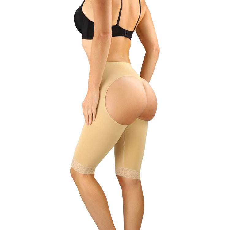 GLAMROOT Women's Butt Lifter Body Shaper No Rolling Down High