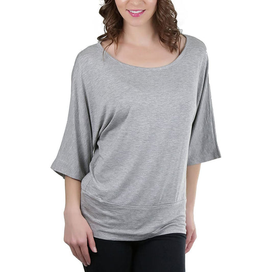 ToBeInStyle Women’s Comfortable Relaxed Fit V-Neck Tapered Blouse Top