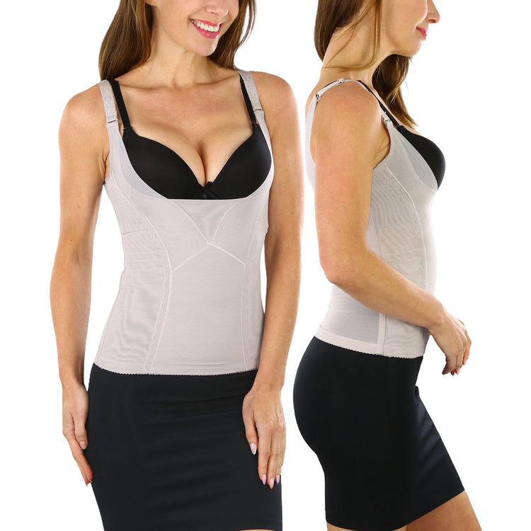 Women's Open Bust V-Front Shapewear Top