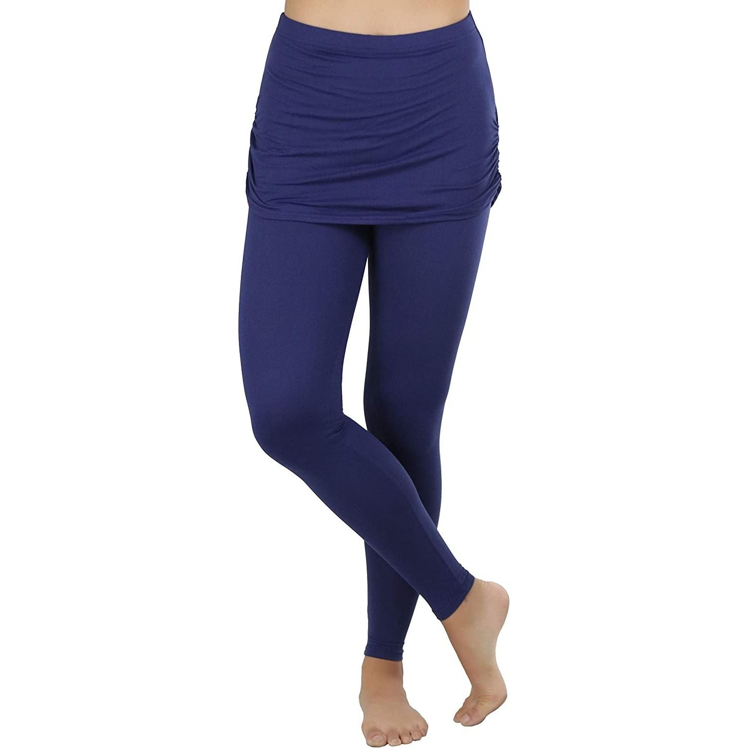 UK Women Irregular Hem High Waist Skirted Leggings Gym Yoga Trousers Dance  Skort | eBay