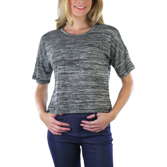 Women's Short Sleeve Hacci Sweater