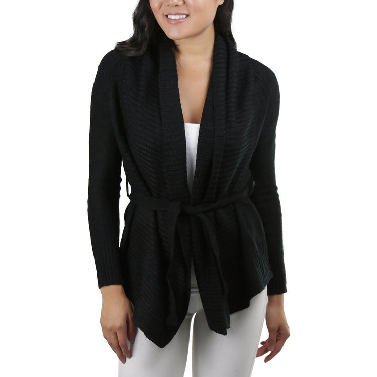 Women's Long Sleeve Knit Acrylic Open Cardigan