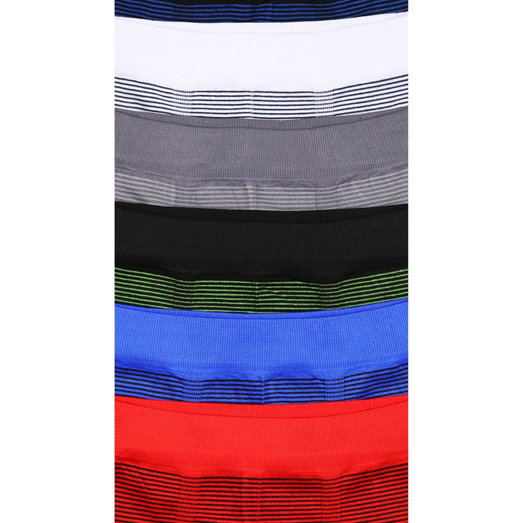 Boy's Pack of 6 Seamless Boxer Briefs with Thin Stripes